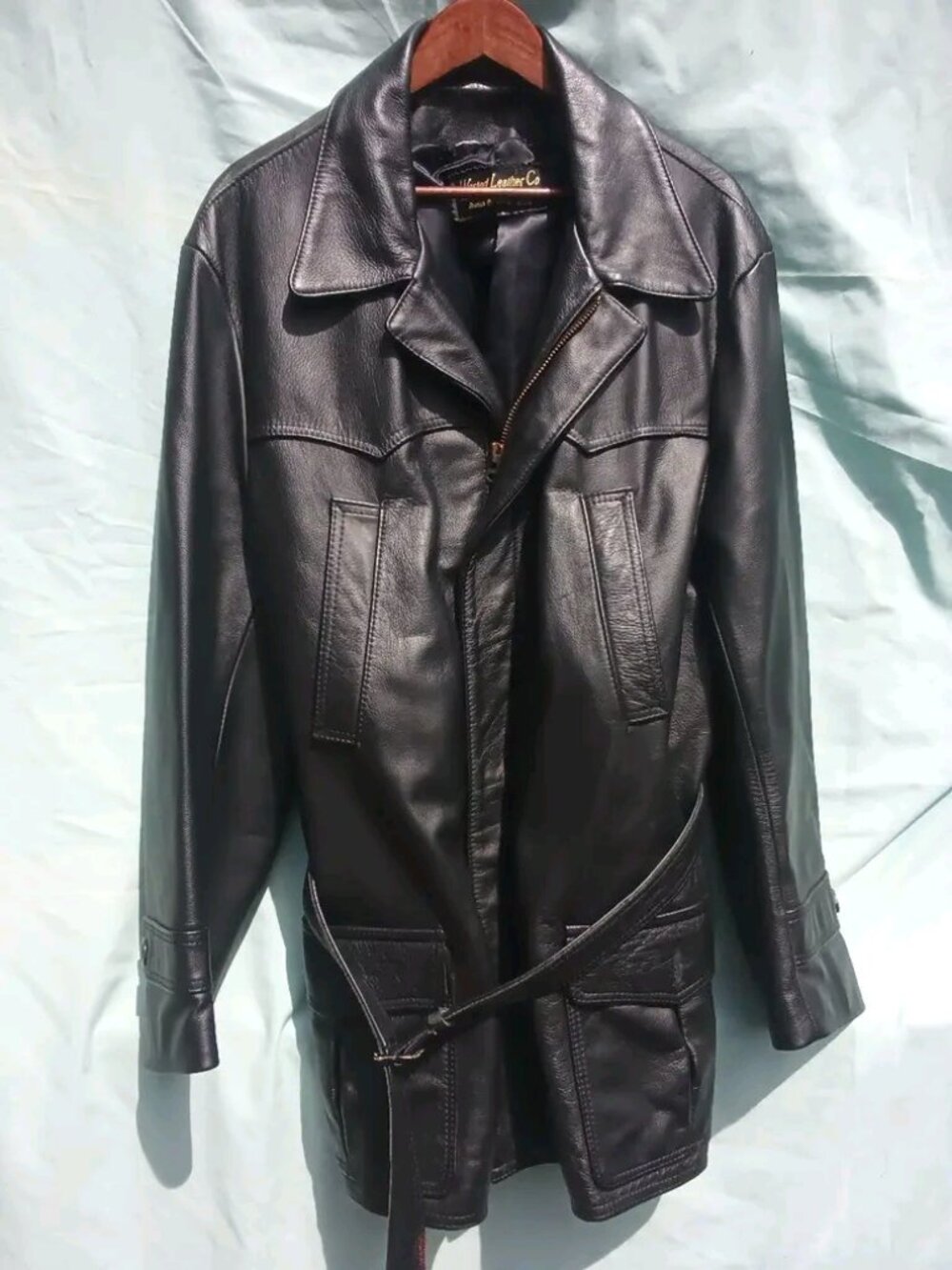 Wested Leathers James Bond Black leather coat